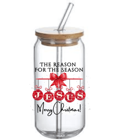 Glass Can Tumbler (The Reason for the Season)