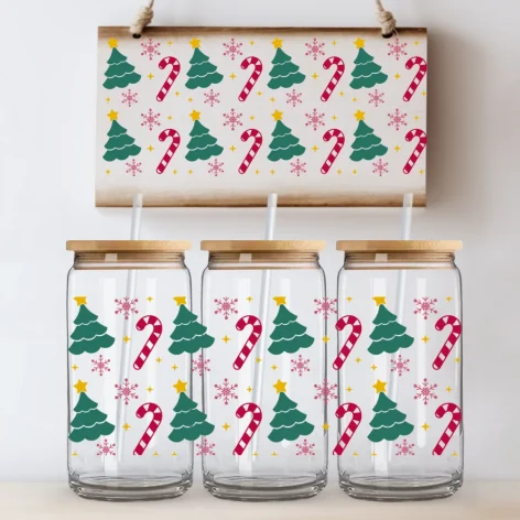 Glass Can Tumblers Christmas 5