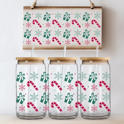 Glass Can Tumblers Christmas 7