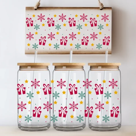 Glass Can Tumblers Christmas 6