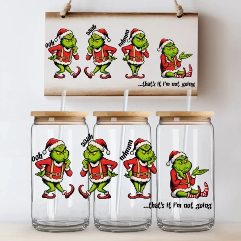 Glass Can Tumblers Christmas 1